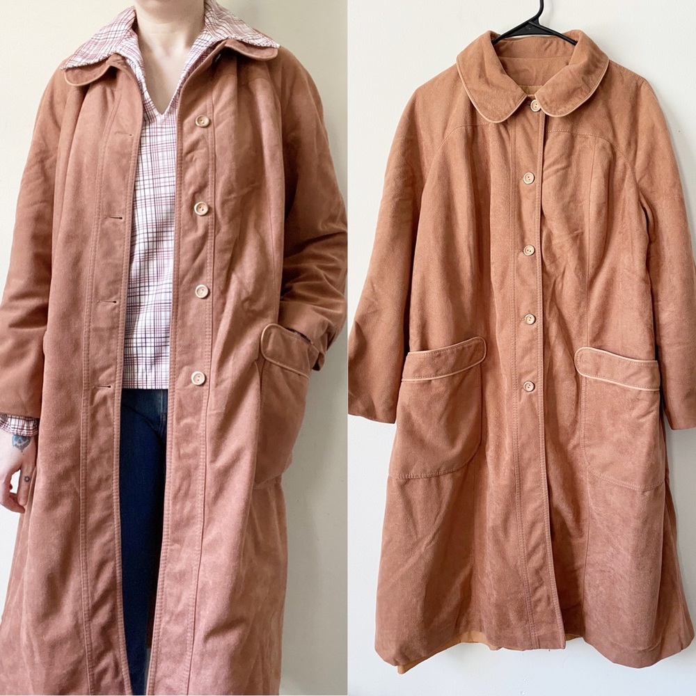 60s Vintage Faux Suede Swing Coat